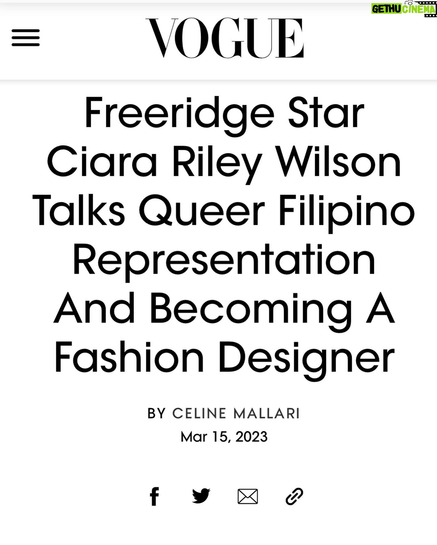 Ciara Riley Wilson Instagram - a special one. thank you @voguephilippines 🇵ðŸ‡