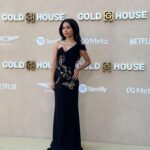 Ciara Riley Wilson Instagram - hand beaded the map of the Philippines onto a dress for the @goldhouseco gold gala! the night was so lovely so inspiring so cool very very proud to be filipina