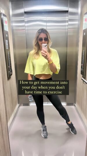 Cici Coleman Instagram - Here’s a slice of cringe and cheese to show you the easiest way to get exercise into your day when you don’t have an hour to spend in the gym. 

@cici_onlinecoaching