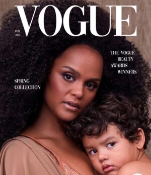 Cintia Rosa Instagram - Gostei de entrar nessa brincadeira!!! Olha aí @voguebrasil que capa linda para um dia das mães! 😅 Só que agora não consigo mais segurar essa criança no colo!!! Virou um gigante!!! Amo essa foto!!! 🥰🫶🏽✨🙏🏾