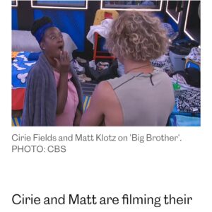 Cirie Fields Instagram - Check out me and Matty Ice on @boldandbeautifulcbs It was a blast to shoot😊 
@matt__kz 🫶🏾 https://ew.com/tv/big-brother-cirie-matt-guest-star-the-bold-and-the-beautiful/