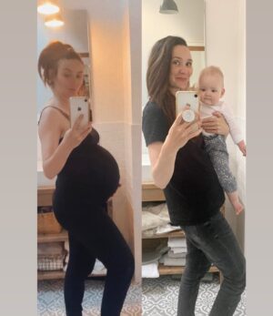 Claire Cooper Instagram - #9monthsin9monthsout 🥰