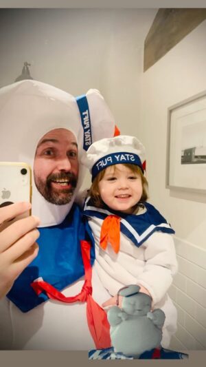 Claire Cooper Instagram - Happy Halloween 👻 #staypuft 

#ghostbusters #stayhappy #fatherlove #fatherson