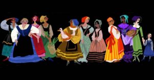Claire Keane Instagram - Sooooo much fun exploring colors and designs for background characters for #pussinbootsthelastwish. For more fun background characters (and so much more) check out  @jesusalonsoiglesias ‘s grid

.
.
#backgroundcharacter #costumedesign #animationcostume #costumedesigns #costume #animation #visualdevelopment #visualdevelopmentartist #visdevart #visualdevelopmentart #conceptart #conceptartist #conceptdesign #dressdesign #illustrationartists  #illustration #characterdesigner #characterdesign #illustrators #animationart #drawing #sketch #colorsketch #colordrawings #digitalpainting #painting #photoshoppainting #filmdesign #filmart