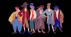 Claire Keane Instagram - Sooooo much fun exploring colors and designs for background characters for #pussinbootsthelastwish. For more fun background characters (and so much more) check out  @jesusalonsoiglesias ‘s grid

.
.
#backgroundcharacter #costumedesign #animationcostume #costumedesigns #costume #animation #visualdevelopment #visualdevelopmentartist #visdevart #visualdevelopmentart #conceptart #conceptartist #conceptdesign #dressdesign #illustrationartists  #illustration #characterdesigner #characterdesign #illustrators #animationart #drawing #sketch #colorsketch #colordrawings #digitalpainting #painting #photoshoppainting #filmdesign #filmart