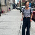 Claire Coffee Instagram – So… can I sign up for a #hotcrutchessummer or… ?? 
(meniscus tear #4, old age, bodies bodies bodies, former dancer, blah blah boring etc) 📸: @christhile
