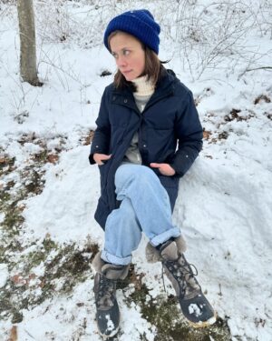 Claire Coffee Instagram - Built a snow couch, what did you do today?