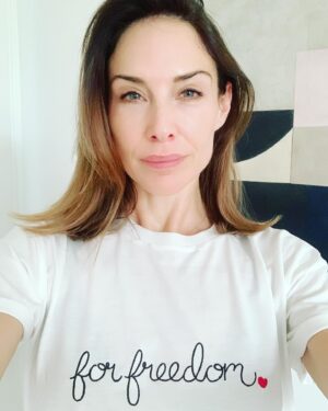 Claire Forlani Instagram - #AntiSlaveryDay  #ForFreedom  @JusticeAndCare  @BeulahLondon You can buy a T-Shirt and support #Antislavery by clicking this link  https://www.beulahlondon.com/product/for-freedom-t-shirt/  Over 40 Million people are estimated to be kept in modern slavery over 70% are women and children . If you think someone is a slave contact Call the Modern Slavery Helpline on 08000 121 700 or Contact Crimestoppers on 0800 555 111