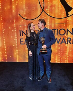 Claire Forlani Instagram - About last night , The Man won an Emmy 🌟2nd award in 2 days! We had such a fabulous night and I got to wear the Most Gorgeous @dior dress , which I LOVED 🖤 with 45 mins to get ready 😳straight off a plane , no sleep , a whirlwind few days . But it was a Blast💫🖤💫BIG Thank you to the wonderful ladies at  @dior 🖤💫🖤