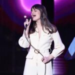 Clara Luciani Instagram - J’ai mis 48h à m’en remettre mais pour ceux qui n’auraient pas regardé la télévision vendredi soir j’ai eu la joie de ramener deux coupes à la maison! 🏆🌟🏆 J’ai recréé sur scène ce qui m’avait le plus manqué ces deux dernières années : une fête avec tous mes amis chéris qui ont eu l’audace de me suivre dans cette idée folle et de venir danser avec moi devant des millions de spectateurs : merci la famille! Merci à vous tous pour votre soutien si précieux, vos votes, votre amour….! Merci à la clique que j’ai si hâte de retrouver en tournée: @benjaminporraz @alban.claudin @mathieuedward3 @pierre.elgrishi @connie_onibi @nkia.studios @alexianebroque_off @leo_grsln @franzbeuchot pour la scénographie @manuesoum pour la danse et toute l’équipe technique ! Merci à @ayafujitamakeup au maquillage, @rudymarmet à la coiffure, la maison @gucci @alessandro_michele @malloparis @alexmalgouyres pour ce costume réalisé spécialement pour l’occasion et un immense merci à mon amie @moulesfripes qui a réalisé avec amour le stylisme du groupe et de tous les copains. Merci à @romance_musique @nicorenard @sonymusicpubfrance @sagebysage @pierrickdevin @breakbot @yuksekofficial et ma soeur @ehlamusic par dessus tout! YOUPIIIIII! 🚀