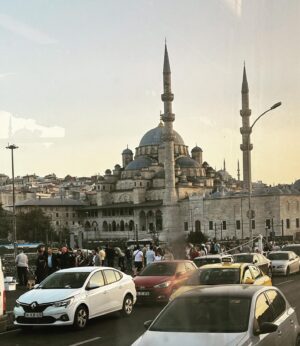 Clare Waight Keller Instagram - Post Tokyo - a quiet trip away to beautiful Istanbul 🩵 some of the things I loved from a couple of weeks ago 

1. Best way to see the city - A quick snapshot from the tram that runs over the Bosphorus 
2. Hidden in a tiny alleyway stunning blue tiled Mosque
3. Unexpected lushness of tiles and rich carpet 
4. Rooftops
5. Marbled courtyards 
6. Incredible ancient underground waterways at the Basilica
7/8/9. Harem dream
10. The cat’s eye
