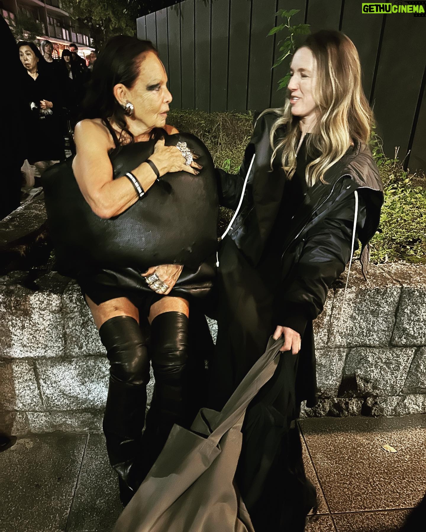 Clare Waight Keller - 2.7K Likes - I had to save a whole post for the best night in Tokyo and the best rave Iβve been to in yearsβ¦β¦.thank you π€ @rickowensonline that was epic
1. Michele Lamy and I talking about her projects,Tokyo, travel and our kids outside Rickβs store at the Nezu museum
Michele in Rick Owens palette donut and boots me in Rick Owens menβs bomber and CWK Givenchy zip dress
2. The Rave entrance in the docklands of Tokyo
3.-9. The crowd - from my viewpoint as a designer -was probably the best i have seen at a fashion event in a very long time. Not only was it incredibly inspiring to see so many devoted fans of Ricks work but it was also that they were true fans, the dedication to their look, the hair (matching grey hair with a grey jacket, punk spikes, acid yellow mullets) the attitude and extraordinary attention to creative personal style that was constantly inspiring and something to be truly admired. These are people who love fashion, love individually, love Rick.
The diversity at this rave was off the charts, every walk of life, people from all corners of the globe even war torn countries, every gender or non gender, people in wheelchairs, inclusivity everywhere.
No judgment.
Just soo good π€π€
10. One epic night out -
I think my face says it all.
Thank you π€π€ @rickowensonline
@rickowensstoretokyo #rickowens #michelelamy #rave #punks #tokyo #bestnightout