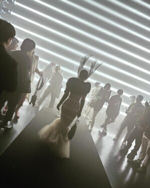 Clare Waight Keller Instagram - I had to save a whole post for the best night in Tokyo and the best rave I’ve been to in years…….thank you 🖤 @rickowensonline that was epic

1. Michele Lamy and I talking about her projects,Tokyo, travel and our kids outside Rick’s store at the Nezu museum 
Michele in Rick Owens palette donut and boots me in Rick Owens men’s bomber and CWK Givenchy zip dress

2. The Rave entrance in the docklands of Tokyo 

3.-9. The crowd - from my viewpoint as a designer -was probably the best i have seen at a fashion event in a very long time. Not only was it incredibly inspiring to see so many devoted fans of Ricks work but it was also that they were true fans, the  dedication to their look, the hair (matching grey hair with a grey jacket, punk spikes, acid yellow mullets) the attitude and extraordinary attention to creative personal style that was constantly inspiring and something to be truly admired. These are people who love fashion, love individually, love Rick. 
The diversity at this rave was off the charts, every walk of life, people from all corners of the globe even war torn countries, every gender or non gender, people in wheelchairs, inclusivity everywhere. 
No judgment. 
Just soo good 🖤🖤

10. One epic night out - 
I think my face says it all. 

Thank you 🖤🖤 @rickowensonline 
@rickowensstoretokyo #rickowens #michelelamy #rave #punks #tokyo #bestnightout