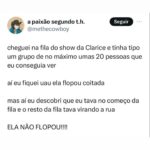 Clarice Falcão Instagram - ELA NÃO FLOPOU! post de agradecimento pelo show mais divertido que eu já fiz comente aí qual parte vc mais amou (mas eu sei que no fundo a resposta é TODAS) PS: @casanaturamusical vc sempre será famosa 📷 @pdrpinho 🎥: @joaouliana direção geral: clarice falcão direção musical: @looksdepaiva e clarice falcão teclados: @looksdepaiva bateria: @manuellaterra baixo: @guerrinha.gpgc produtor: @h4n0l0 direção de movimento: @laura.de.castro tec de som: @adrianavianas tec de luz: @tellexotica roadie: @rodrigogrisalho figurinos: @gan.sho , @nilomendesc com pinturas de @assinado.vitos make e cabelo: @monajutar assessoria de imprensa: @buildupmedia agradecimentos especialíssimos: @hjvilhenap @goraduerra @danielpandelocorrea @rinoprod @vitinhotoledo @220decibeis @lezinhabruno @filipefilipefilipef @alex_leal_rj @pdrpinho e a TODO MUNDO QUE FOI que plateia linda obrigada pelo show alcançado