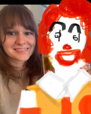 Claudia O'Doherty Instagram - I’m on the @doughboyspodcast today. Want to say thank you to the doughboys for leading me to my new passion, which is drawing Ronald McDonald on my phone from quarantine in my teen bedroom. Please stay home everyone, love from me and Ronald xxxxxxxx