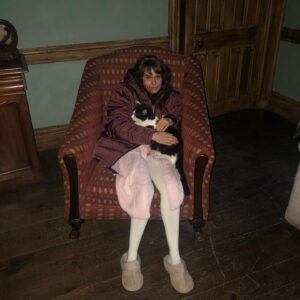 Claudia O'Doherty Instagram - ‘Extra Ordinary’ was filmed in a freezing Irish castle full of wild cats, who would sit on me between scenes. The white sticks are my legs. @extraordinaryfilm will be premiering in Ireland at the @galwayfilm festival.