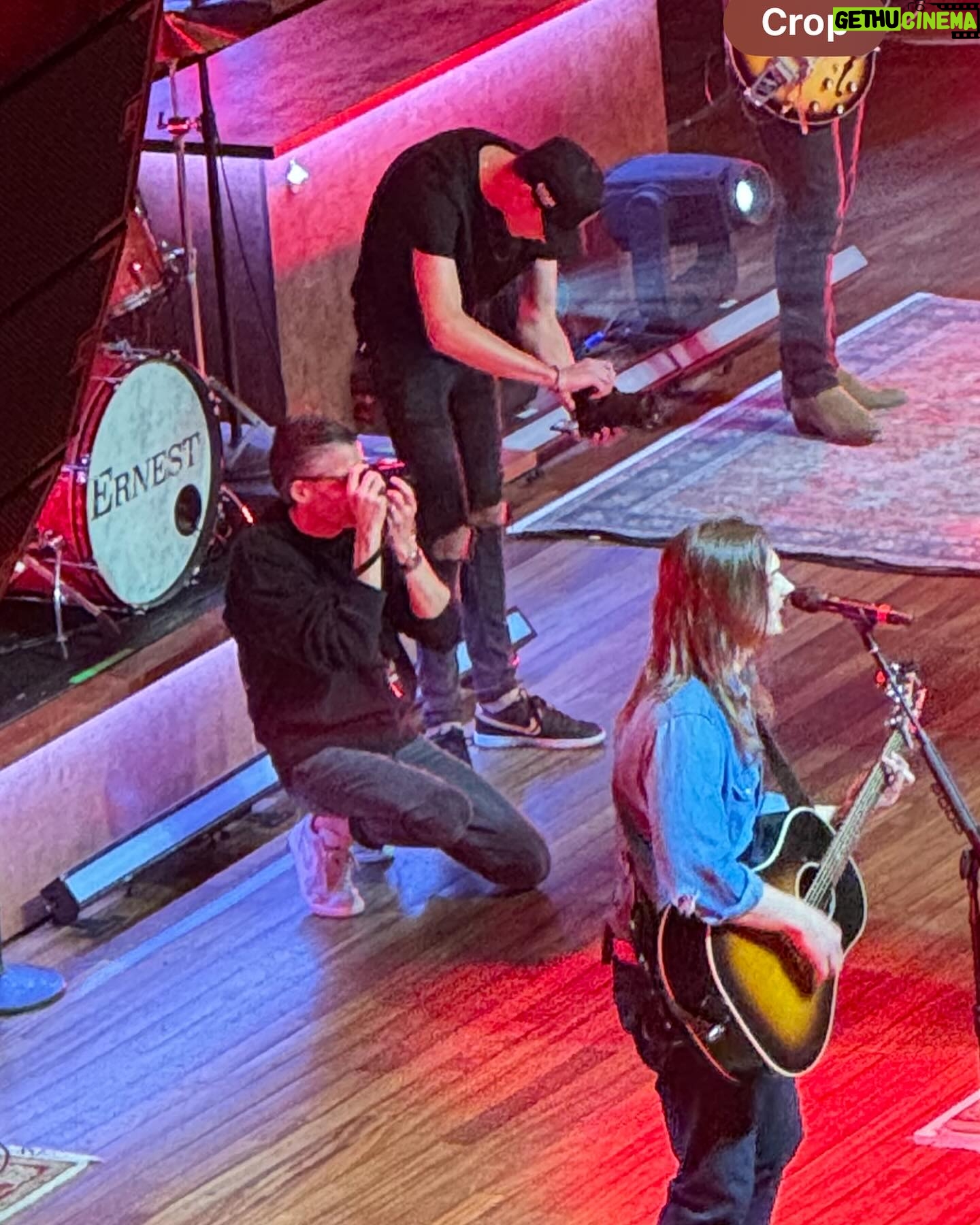 Clea Shearer Instagram - My heart is literally bursting with pride seeing our friend @ernest perform at The Ryman. If y’all don’t know about The Ryman, look it up - it’s the mother church in Nashville. So it was a VERY special night seeing Ern on stage with a few special guests… @morganwallen, @charleskelley, @jellyroll615, and many many red solo cups. 🫶🏼
