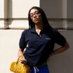 Coco Rebecca Edogamhe Instagram - @miumiu got me feeling like 🤓🫶🏽💼⭐️ 📸: @valeciampi #miumiu #miuwander #adv