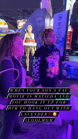 Cocoa Brown Instagram - Funny how life is... how would I have known my son would LOVE the movie @matildamovie and Mommy would have the plug since @officialkiamidavael is my girl sooo Mommy said Hey sis! Come hang with us  and BOOM, he gets to hang out at @daveandbusters with "Lavender"😂😂😂 He couldn't stop smiling! Thanks sis for making my kids night! ❤️❤️❤️❤️#anythingforyou #mysonshine #myson #myheartbeat #goodtimes #matilda #lavender #thingsamomcando #allforhim #mommy #knowspeople #😂😂😂