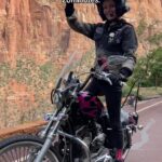 Cody Renee Cameron Instagram - Where we going first?! 😏 #bikerbabe #motovlog #harleydavidson #simpsonhelmet #cardo #sportster883 #bikerchick