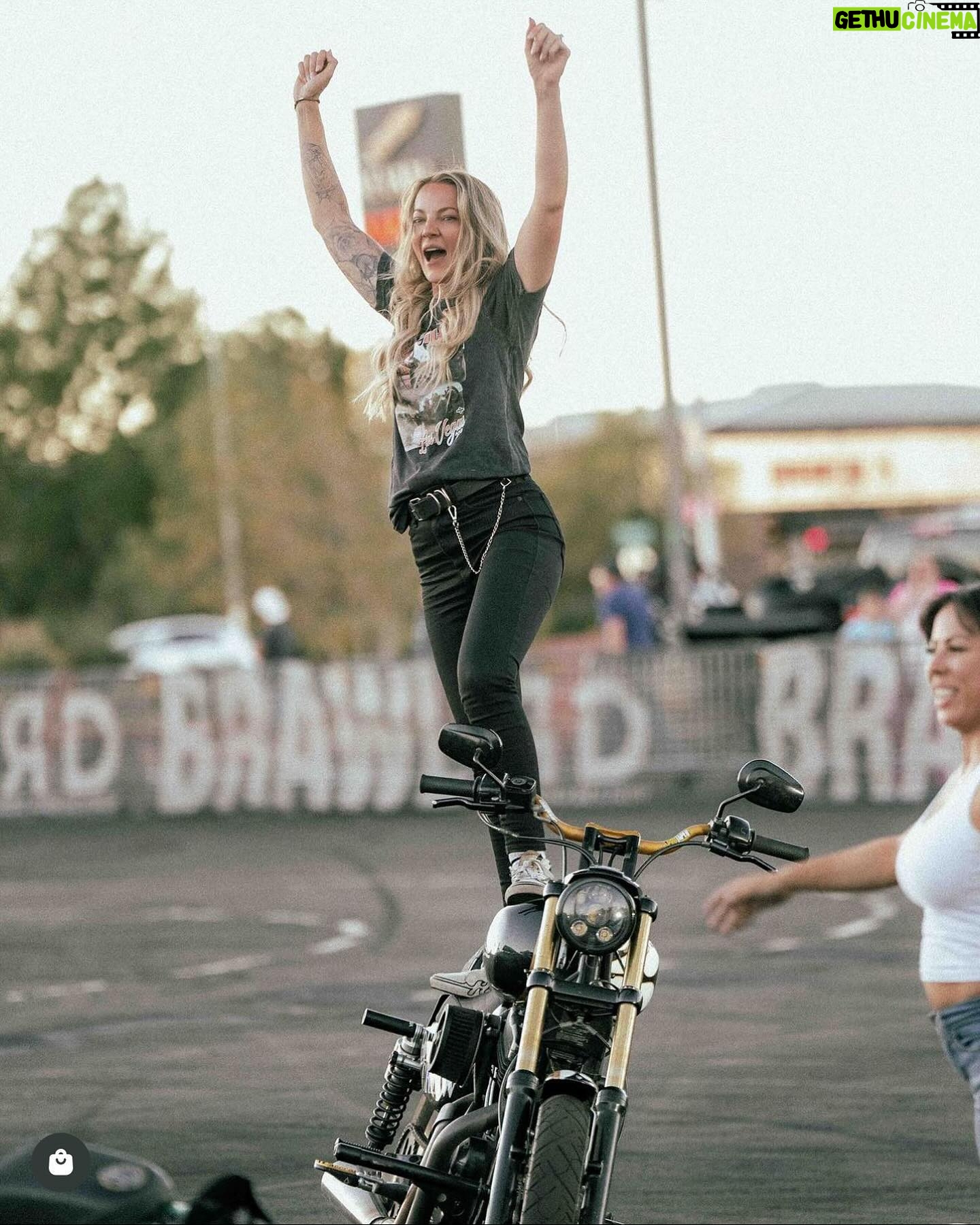 Cody Renee Cameron Instagram - Obsessed with women in the motorcycle community who support other women! @mrs_verhiel of @dellacrewco reached out to me 1 day and we had the loveliest convo about admiration, respect, & motorcycles. She said “I love what you’re doing how can I help?!” & I was blown away, because I thought, “GIRL, I love what YOU’RE doing SHEESH! What a BADASS! How can I be of service to YOU?!” She’s traveling around the world doing stunt shows & repping her dope motorcycle lifestyle clothing brand; I’m doubling for riders in tv shows and traveling around filming this motorcycle adventure show. We don’t see each other as adversaries, but rather as allies! She hooked me up with @mz.briwhite at @paradiseroadshow to snap some photos rocking her apparel and of course I was happy to oblige! I figure anyone she’s working with has to be just as cool & of course turns out Bri is just as rad and talented and supportive and it blows my mind how the web of support grows if you’re just out there being authentic, and open-minded, and humble. Keep creating, keep being kind, & the universe will open up to you! ❤️⚡️💀 and go check out @dellacrewco gear!!! 😎 Also rockin’ my @shewolfmotoco hat- another badass motorcycle ridin’ lady out here making the world a better place! 😻 Photocred @mz.briwhite Event @paradiseroadshow