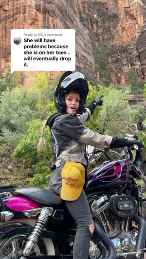 Cody Renee Cameron Instagram - Please mansplain riding motorcycles more to me, sir. 🤣 Thoughts?! 

#bikerchicksofinsta #chickswhoride #bikerbabe #bikerchick #sportster #harleydavidson #azbikeweek