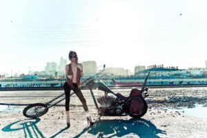 Cody Renee Cameron Instagram - Throwback to 1 of my fav set with @shalongoss ❤️⚡️
I love vintage choppers! 🏍️ 💨 
Which pic is your fav?! 📸 ❓ 

📸 @shalongoss 

To see all the pix click link in bio 🔗