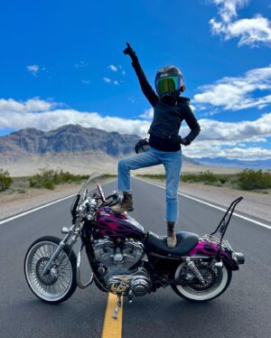 Cody Renee Cameron Instagram - Riding motorcycles thru Death Valley, the hottest place on earth with a record temperature of 135 degrees, during a winter storm warning was crazy! 

It’s also where the lowest point in the United States and the high point are less than 100 miles from each other!

Check out our latest episode of the Iron Pony Show: A Motorcycle Adventure thru Death Valley for more! 

Youtube 🔗 in bio 

Photocred @jigger.la 

#deathvalley #motorcycleadventure #badwaterbasin #mesquitesanddunes #dantesview #sportster883