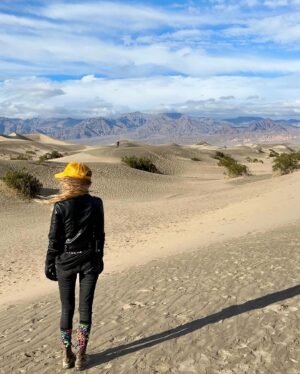 Cody Renee Cameron Instagram - Riding motorcycles thru Death Valley, the hottest place on earth with a record temperature of 135 degrees, during a winter storm warning was crazy! 

It’s also where the lowest point in the United States and the high point are less than 100 miles from each other!

Check out our latest episode of the Iron Pony Show: A Motorcycle Adventure thru Death Valley for more! 

Youtube 🔗 in bio 

Photocred @jigger.la 

#deathvalley #motorcycleadventure #badwaterbasin #mesquitesanddunes #dantesview #sportster883