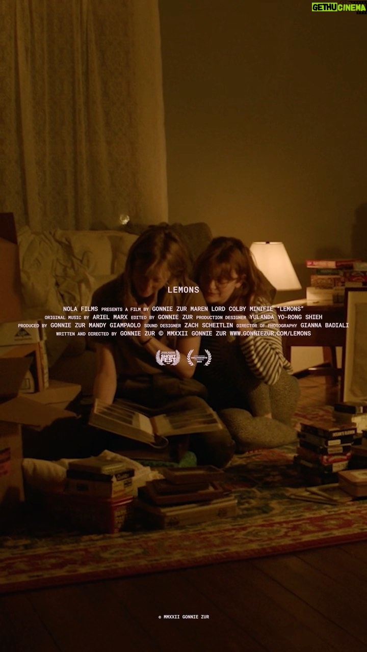 Colby Minifie Instagram - A while ago @imgonnie poured her heart and soul into this beautiful thing she wrote for @marenlord and I got to play her sister in it. we filmed it in a whirlwind upstate and now, after a premiere at @psfilmfest, itβs going to @hollyshorts !!! Congrats to the whole team!! #lemons πππ