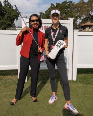 Condoleezza Rice Instagram - Go @StanfordWGolf! The Stanford Intercollegiate is one of my favorite events each year, and this year’s tournament is extra special, dedicated to Cal’s Head Coach Nancy McDaniel for breast cancer research. If you’d like to join us in support, please visit https://app.99pledges.com/fund/PlayforHer/stanford-womens-golf