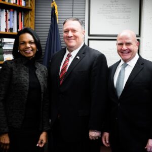 Condoleezza Rice Instagram - Secretary George Shultz & I were honored to host @secpompeo at the Hoover Institution yesterday. Thank you to all of the students for generating such an insightful policy discussion with your thoughtful questions. #hooverinstitution #stanford