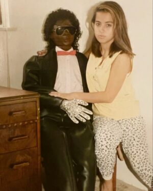Constance Zimmer Instagram - #tbt 15 year old me posing with my birthday present…my very own life sized Michael Jackson doll. My face says it all…#yourewelcome