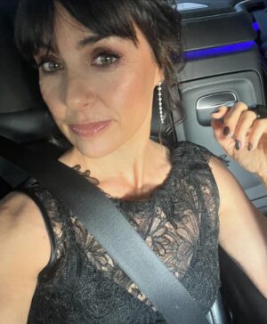 Constance Zimmer Instagram - I got dressed up for my best friend to celebrate her work on #theholdovers at the Oscars! Loved this @united_wood outfit! Loved this glam @violetartistry! Loved the @mayabrenner diamonds!! Loved this night with my bestie of over 25 years! Loved celebrating Hollywood!