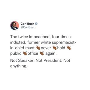 Cori Bush Instagram - Period.