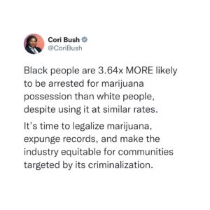 Cori Bush Instagram - 420 reminder.