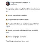 Cori Bush Instagram - Rep. @coribush shows us over and over again that Congress doesn't only have to look differently, but it has to feel and speak differently. This post is a powerful testament that lived experience matters in public service.