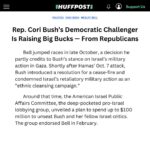 Cori Bush Instagram - When you’re backed by AIPAC, there’s nothing you won’t compromise on for a MAGA check. Just ask @coribush’s opponent and his Josh Hawley megadonors.