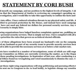 Cori Bush Instagram - My statement on campaign spending on security services ⬆️