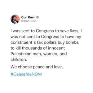 Cori Bush Instagram - #CeasefireNOW