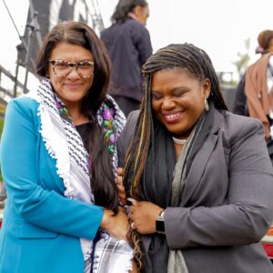 Cori Bush Instagram - Let me make something very clear: Marjorie Taylor Greene does not care about antisemitism in our country, her record shows that.

Her attempts to silence @rashidatlaib are rooted in Islamophobia, racism & anti-Palestinian harassment.

If anyone deserves to be censured, it’s her.