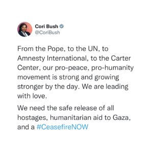 Cori Bush Instagram - #CeasefireNOW