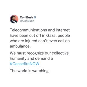 Cori Bush Instagram - #CeasefireNOW