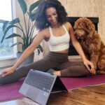Corinne Foxx Instagram - Archie 🐶 #IntelEvo laptop 💻 = a girl’s best friend. @Intel #Sponsored