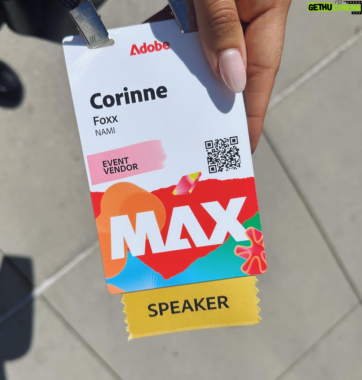 Corinne Foxx Instagram - What a joy it was to take the stage at @adobe MAX alongside @namicommunicate to talk about the intersection of creativity and mental health 🎨💚