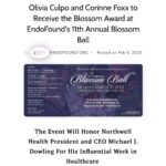 Corinne Foxx Instagram – I am so honored to be recognized by @endofound at this year’s Blossom Ball 💛 When I was diagnosed with endometriosis in 2018, I watched Halsey’s and Lena Dunham’s honoree speeches from the Blossom Ball to help get me through the hard days. To be in their shoes now is an absolute full circle moment for me. Thank you. Learn more about endometriosis & @endofound ‘s work at: endofound.org #endometriosis #blossomball #endowarrior #endo