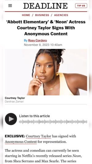 Courtney Taylor Instagram - We love a Deadline article 😘 @anoncontent 
Thank you @socialrosy and @deadline for sharing the good news!! Only up from here ❤️❤️