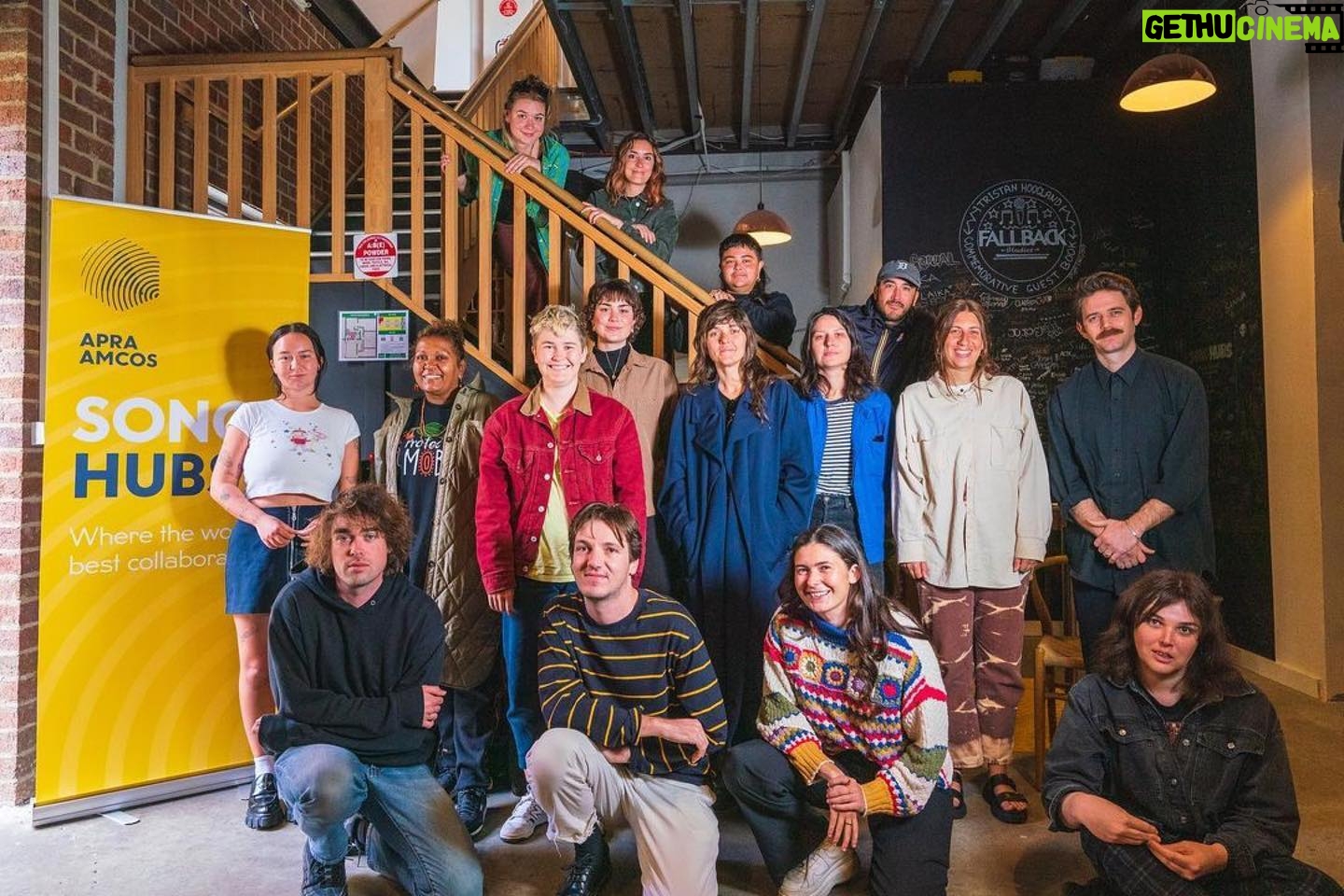 Courtney Barnett Instagram - Thank you so much to @apraamcos and @alwayslivevic for inviting me to curate the latest APRA AMCOS Songhubs. Big love & thank you to inspiring special guests @emmadonovan_music @jono.ma @moju_music @steezmeez and extra thanks to all the talented songwriters & producers who helped make it so fun and memorable @alex.the.astronaut @bonnievezeleaameliaknight @felivand @goodfknmorning @holliecol @itskinkora @lilmallrat @merpiremusic @rvg____ @ryandowneymusic More thanks to @fallbackstudios & tech wizards & coffee chariots & @rcstills for all the photos & @look.out.kid & of course everybody at @apraamcos & @alwayslivevic ❤️