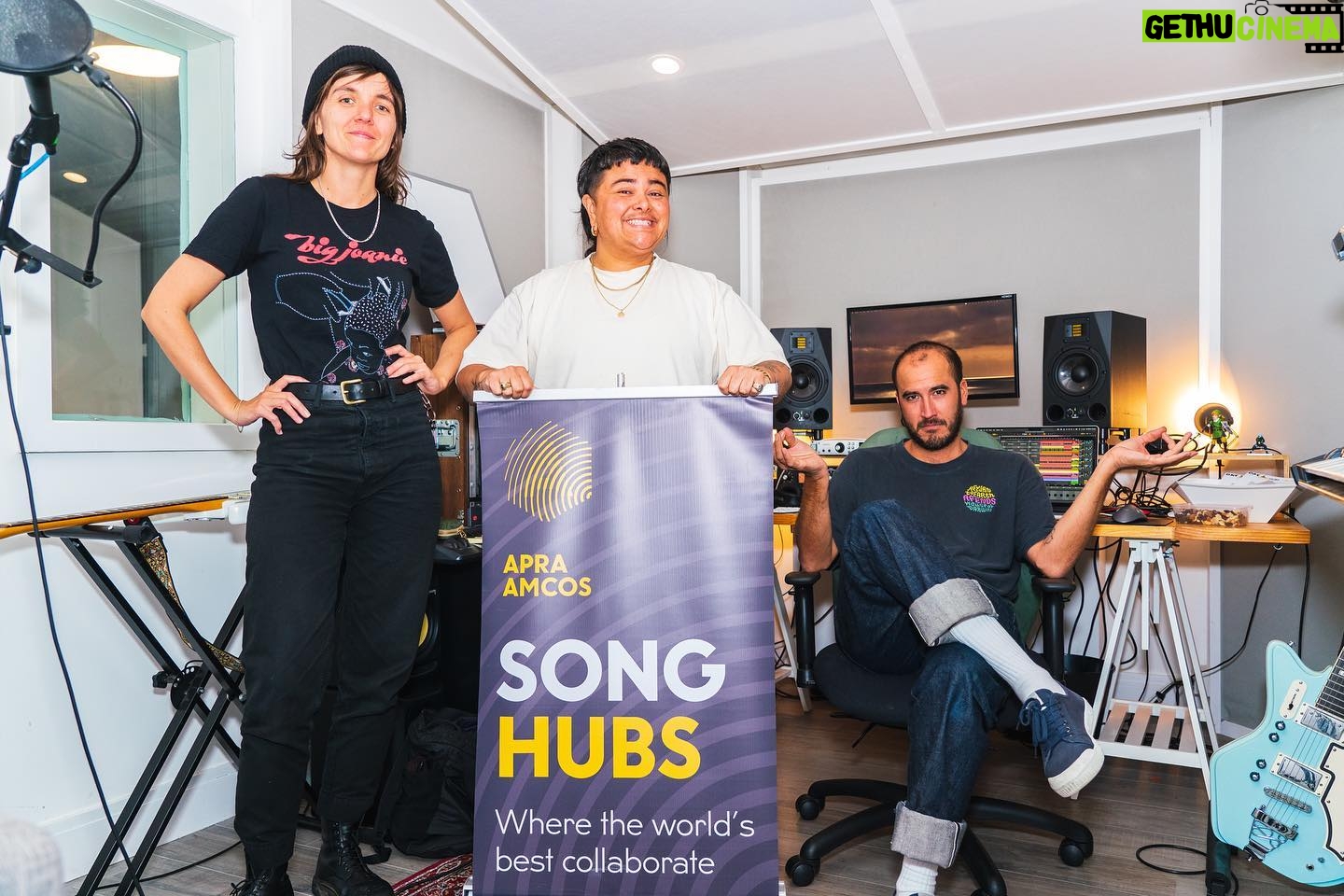 Courtney Barnett Instagram - Thank you so much to @apraamcos and @alwayslivevic for inviting me to curate the latest APRA AMCOS Songhubs. Big love & thank you to inspiring special guests @emmadonovan_music @jono.ma @moju_music @steezmeez and extra thanks to all the talented songwriters & producers who helped make it so fun and memorable @alex.the.astronaut @bonnievezeleaameliaknight @felivand @goodfknmorning @holliecol @itskinkora @lilmallrat @merpiremusic @rvg____ @ryandowneymusic More thanks to @fallbackstudios & tech wizards & coffee chariots & @rcstills for all the photos & @look.out.kid & of course everybody at @apraamcos & @alwayslivevic ❤️