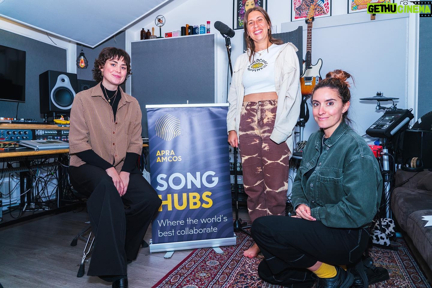 Courtney Barnett Instagram - Thank you so much to @apraamcos and @alwayslivevic for inviting me to curate the latest APRA AMCOS Songhubs. Big love & thank you to inspiring special guests @emmadonovan_music @jono.ma @moju_music @steezmeez and extra thanks to all the talented songwriters & producers who helped make it so fun and memorable @alex.the.astronaut @bonnievezeleaameliaknight @felivand @goodfknmorning @holliecol @itskinkora @lilmallrat @merpiremusic @rvg____ @ryandowneymusic More thanks to @fallbackstudios & tech wizards & coffee chariots & @rcstills for all the photos & @look.out.kid & of course everybody at @apraamcos & @alwayslivevic ❤️